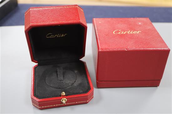 A modern Cartier jewellery box and outer box.